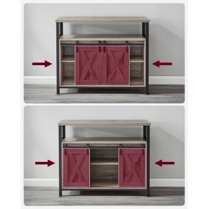 Armadietto con porte scorrevoli FIRA taupe/nero