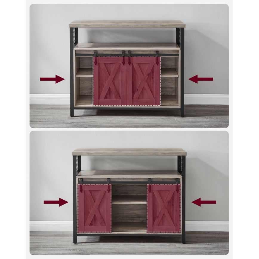 Armadietto con porte scorrevoli FIRA taupe/nero