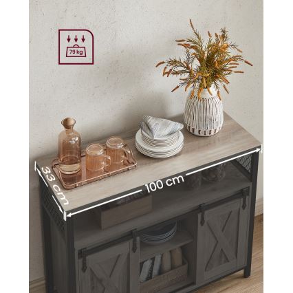 Armadietto con porte scorrevoli FIRA taupe/nero