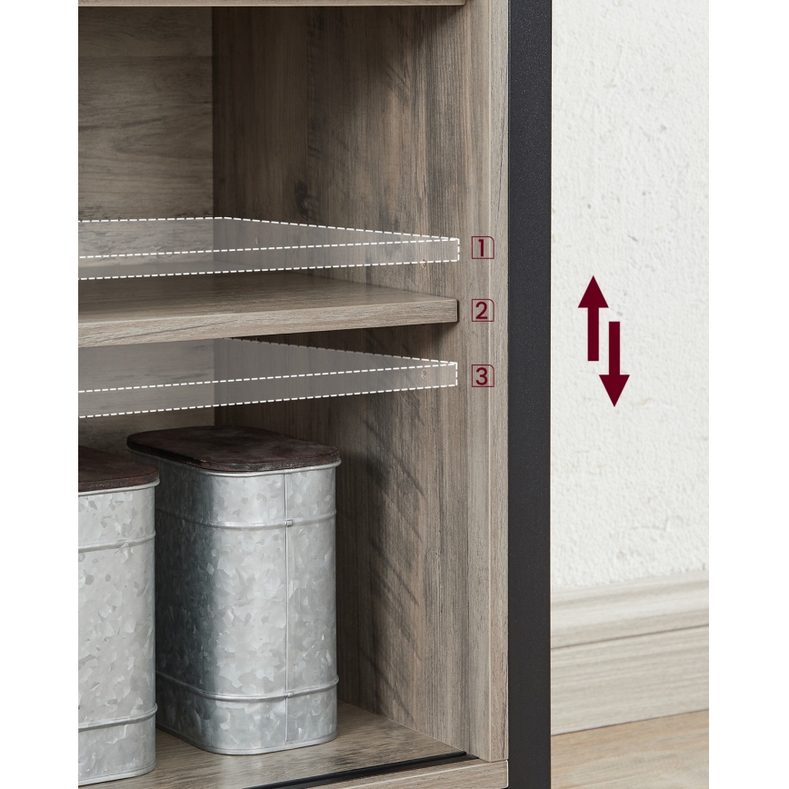 Armadietto con porte scorrevoli FIRA taupe/nero