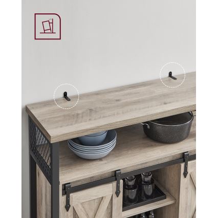 Armadietto con porte scorrevoli FIRA taupe/nero