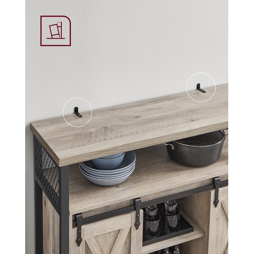 Armadietto con porte scorrevoli FIRA taupe/nero