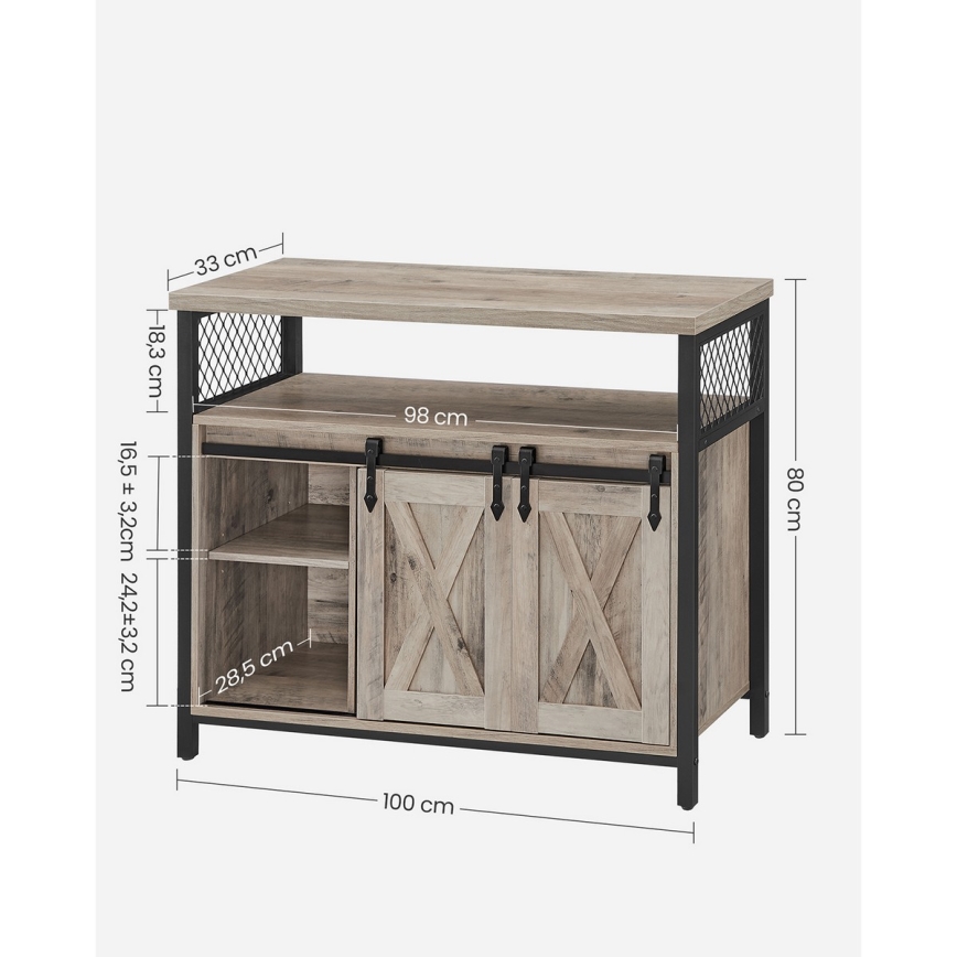 Armadietto con porte scorrevoli FIRA taupe/nero