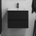 Armadietto da bagno con lavandino CONOR 61 cm nero