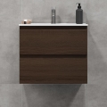 Armadietto da bagno con lavandino CONOR 61 cm noce