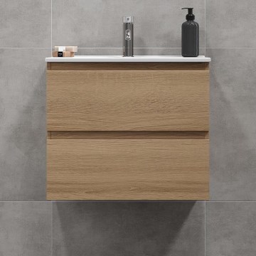 Armadietto da bagno con lavandino CONOR 61 cm quercia