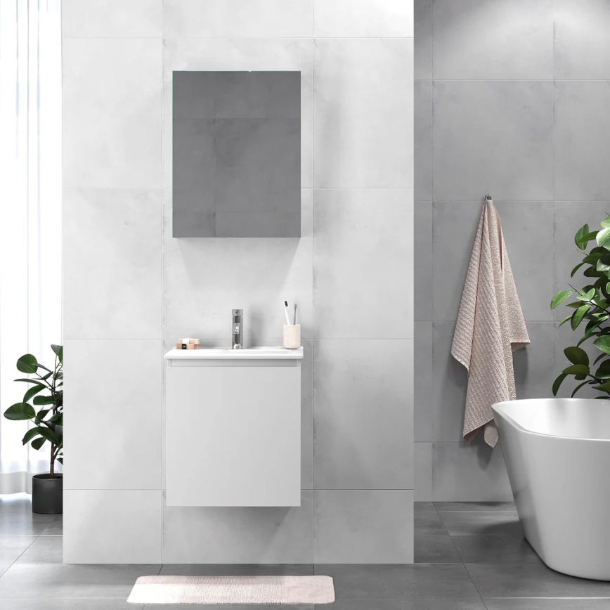 Armadietto da bagno con lavandino MARCO 51 cm bianco
