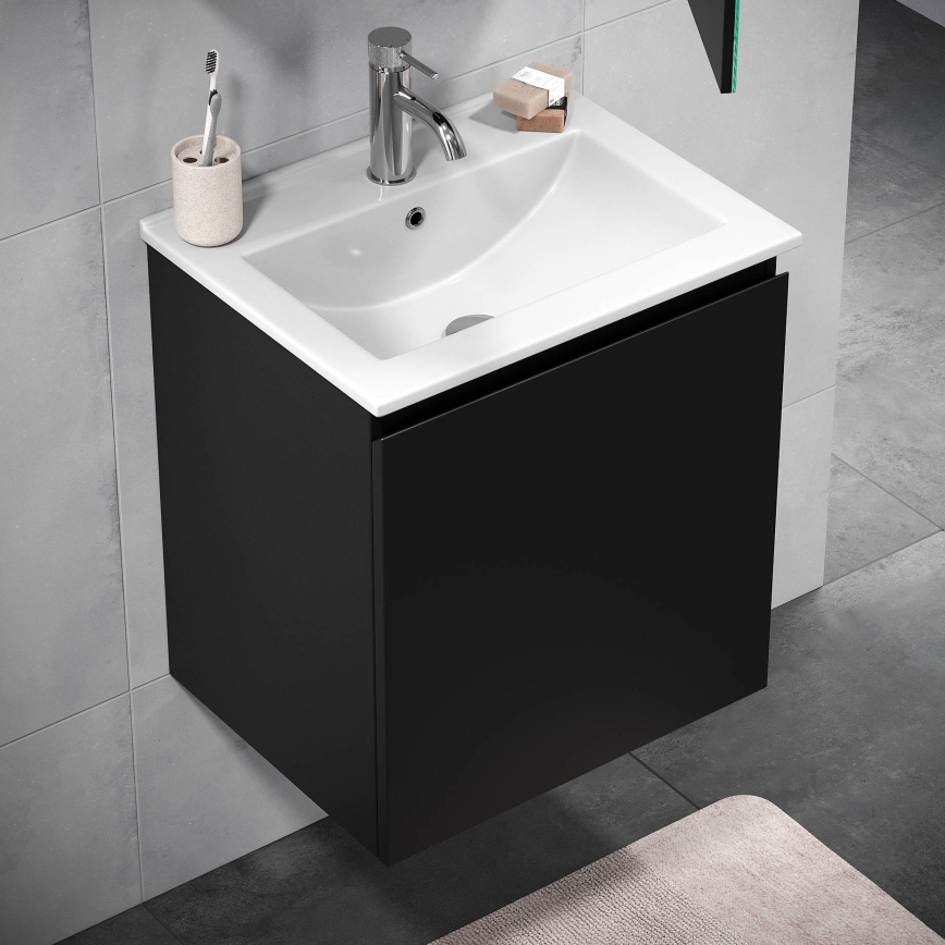 Armadietto da bagno con lavandino MARCO 51 cm nero