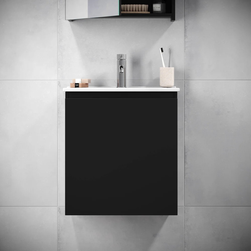 Armadietto da bagno con lavandino MARCO 51 cm nero