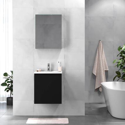 Armadietto da bagno con lavandino MARCO 51 cm nero