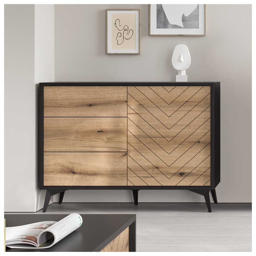Armadietto DIAMOND 77x104 cm nero/marrone