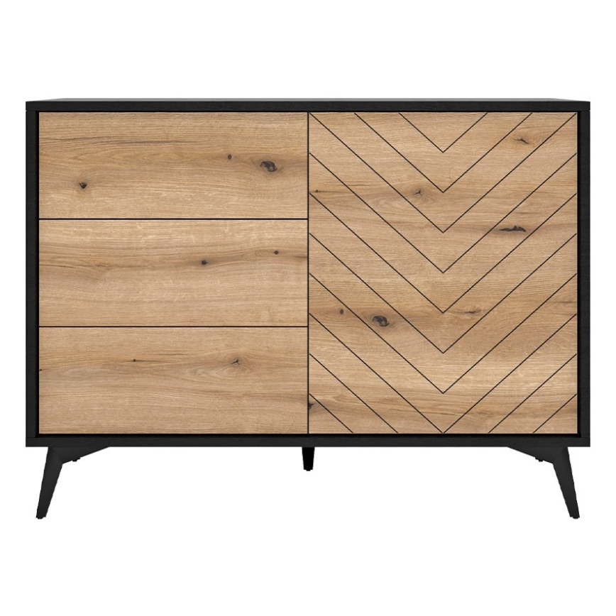 Armadietto DIAMOND 77x104 cm nero/marrone