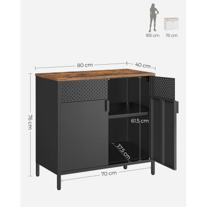 Armadietto FIRA nero/marrone