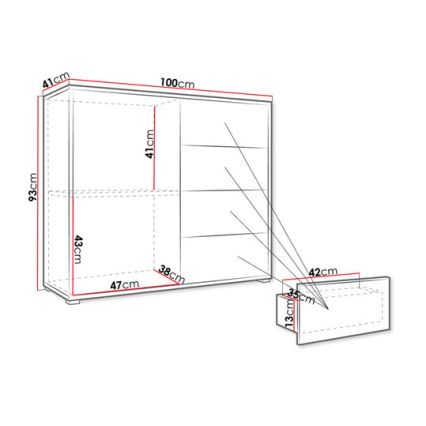 Armadietto GESITA 93x41 cm bianco