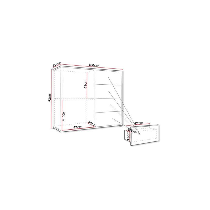 Armadietto GESITA 93x41 cm bianco