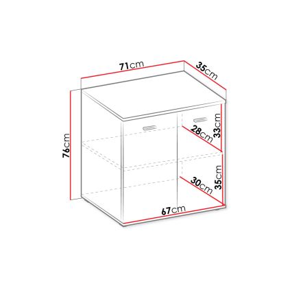 Armadietto MIKE 76x71 cm bianco