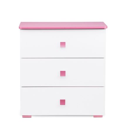 Armadietto PABIS 87x83 cm bianco/rosa