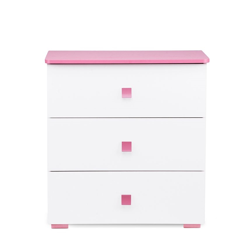 Armadietto PABIS 87x83 cm bianco/rosa