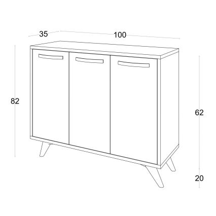 Armadietto PIFFA 100x82 cm bianco