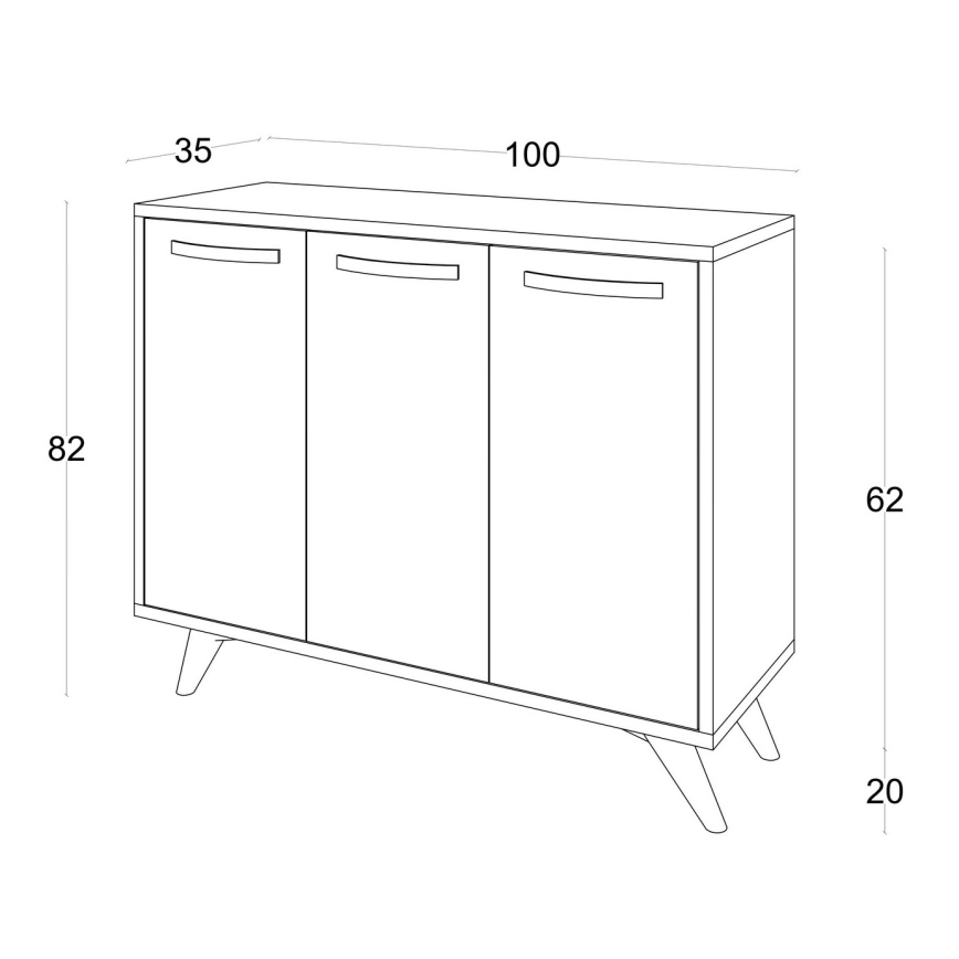 Armadietto PIFFA 100x82 cm bianco