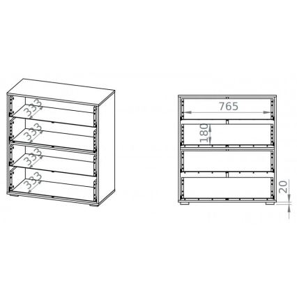 Armadietto SARPA 96x86 cm bianco/marrone