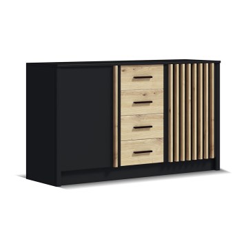 Armadietto TAYLER nero/quercia craft