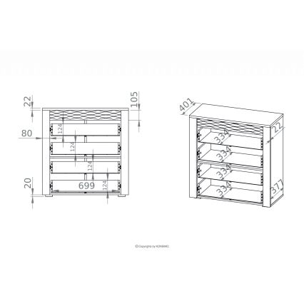 Armadietto VANCO 94x92 cm marrone