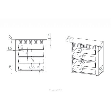 Armadietto VANCO 94x92 cm marrone