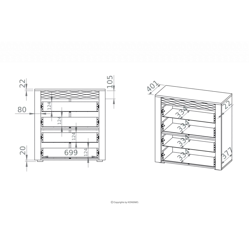 Armadietto VANCO 94x92 cm marrone