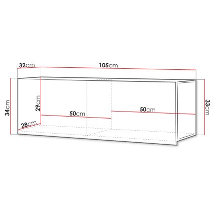 Armadio a muro CALABRINI 34x105 cm nero