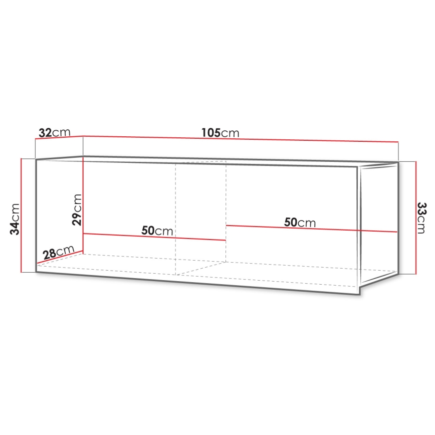 Armadio a muro CALABRINI 34x105 cm nero