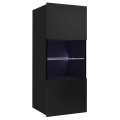 Armadio a muro con illuminazione LED PAVO 117x45 cm nero lucido