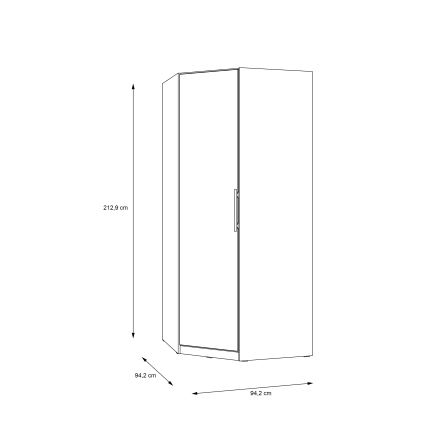 Armadio angolare MARO 94x213 cm rovere artisan