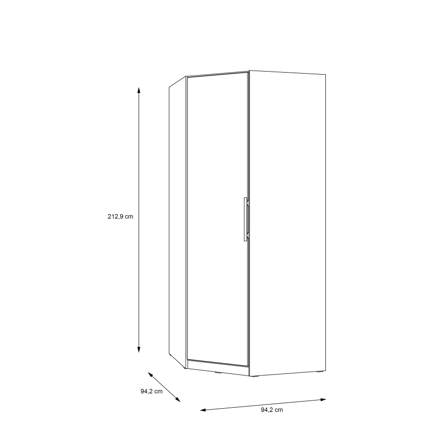 Armadio angolare MARO 94x213 cm rovere artisan