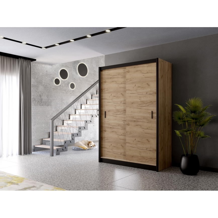 Armadio con ante scorrevoli SAPHIRA 150x215 cm quercia craft