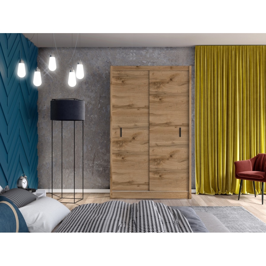 Armadio con ante scorrevoli SAPHIRA 150x215 cm quercia wotan
