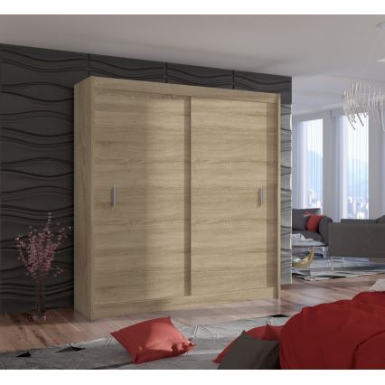 Armadio con ante scorrevoli SAPHIRA 203x215 cm quercia sonoma