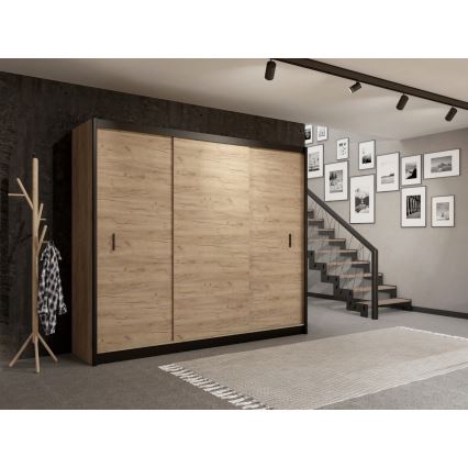 Armadio con ante scorrevoli SAPHIRA 250x215 cm quercia craft