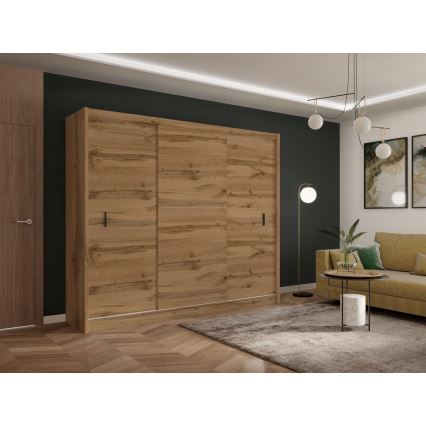 Armadio con ante scorrevoli SAPHIRA 250x215 cm quercia wotan