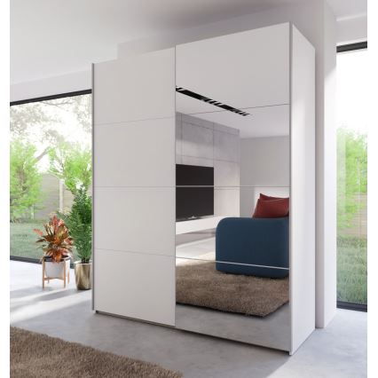 Armadio con specchio KARO 170x210 cm bianco