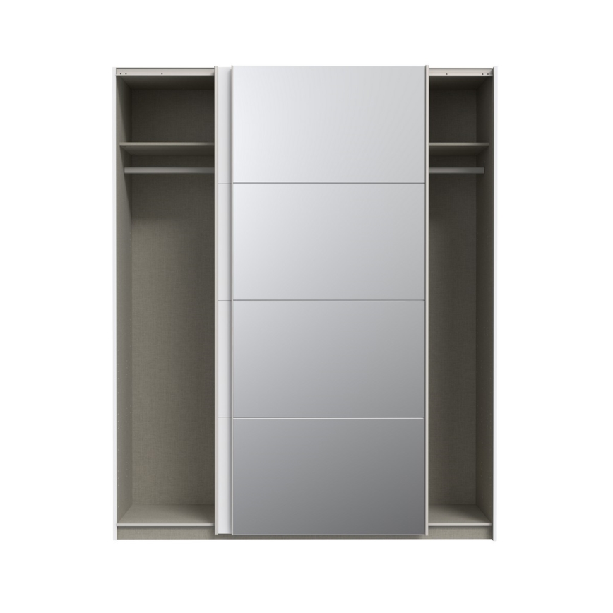 Armadio con specchio KARO 170x210 cm bianco