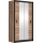 Armadio con specchio MIRO 120x215 cm quercia craft/nero