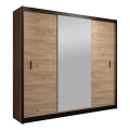 Armadio con specchio MIRO 203x215 cm rovere craft/nero