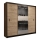 Armadio con specchio MIRO 250x215 cm quercia craft/nero