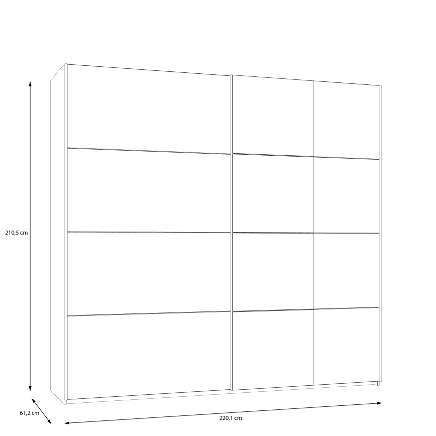 Armadio con specchio ODEN 220x210 cm beige