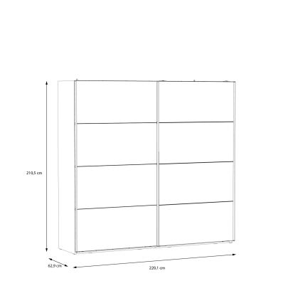 Armadio con specchio OREN 220x210 cm rovere artisan