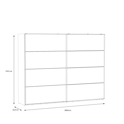Armadio con specchio OREN 270x210 cm rovere Artisan