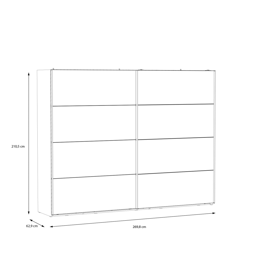 Armadio con specchio OREN 270x210 cm rovere Artisan