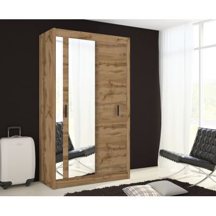 Armadio con specchio SABRINA 120x215 cm rovere wotan
