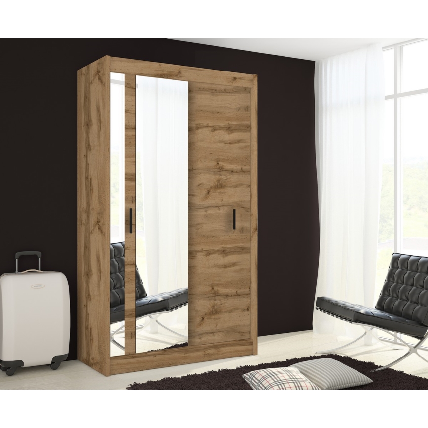Armadio con specchio SABRINA 120x215 cm rovere wotan